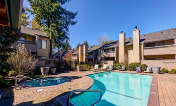 a sparkling swimming pool at The Lakes Apartments, Bellevue